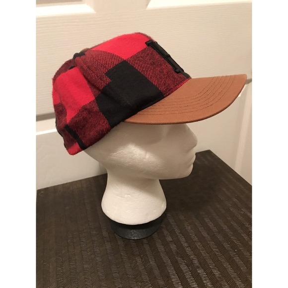 HUF Wool SnapBack Hat, Baseball Cap, Skater, Trucker, Red Buffalo Check USA - Picture 5 of 15